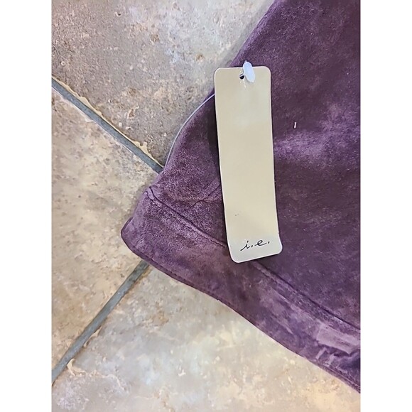 I.E. Jacket Sz 12 & Pants Sz 14, Suit 100% SUEDE Leather, EGGPLANT, Wms NWT - Picture 12 of 16